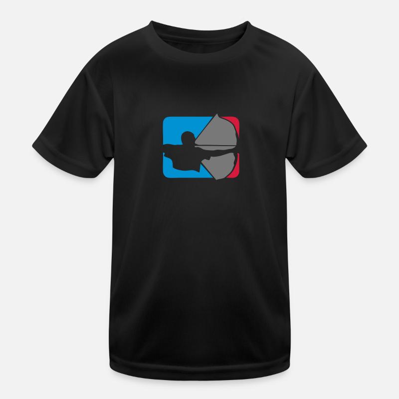 Bogenschießen Bogenschießen Logo bogenschieben - Kinder Funktions-T-Shirt - Schwarz