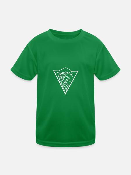 Waves sea triangle - Kids Functional T-Shirt - kelly green - Front