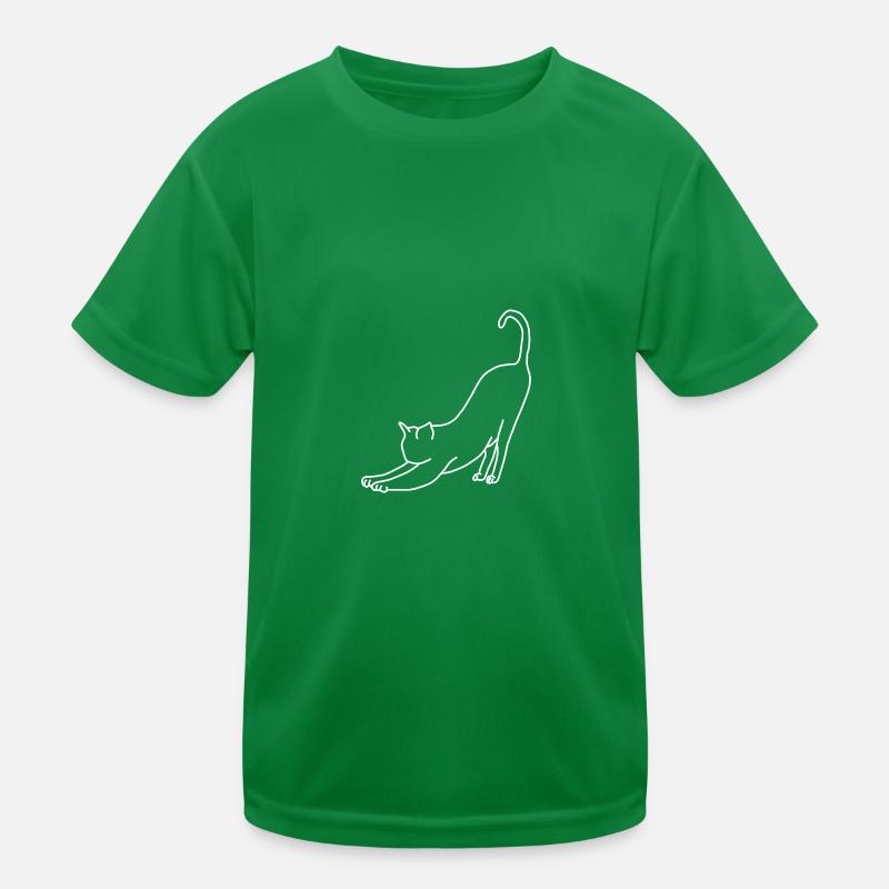Cat stretching pet Kids Functional T-Shirt