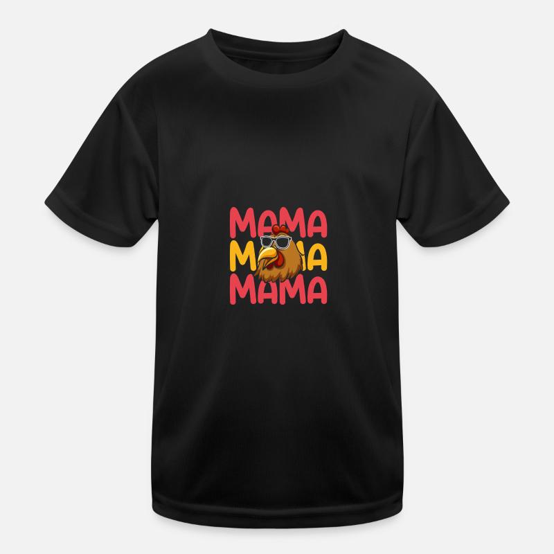 Henne Mama Mutter Hühner Kinder Funktions-T-Shirt