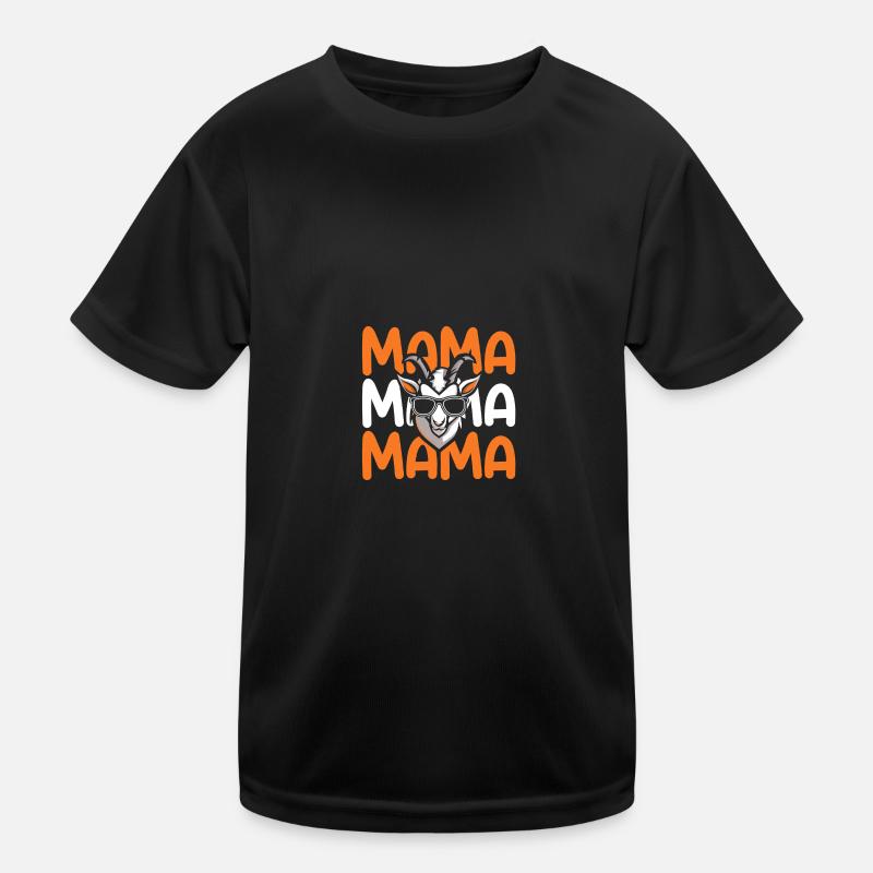 Mama Mutter Ziegen Kinder Funktions-T-Shirt