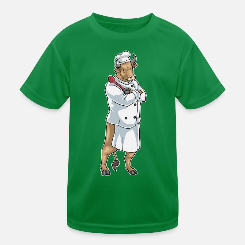 Stier Koch Kochlöffel Kochen Kinder Funktions-T-Shirt
