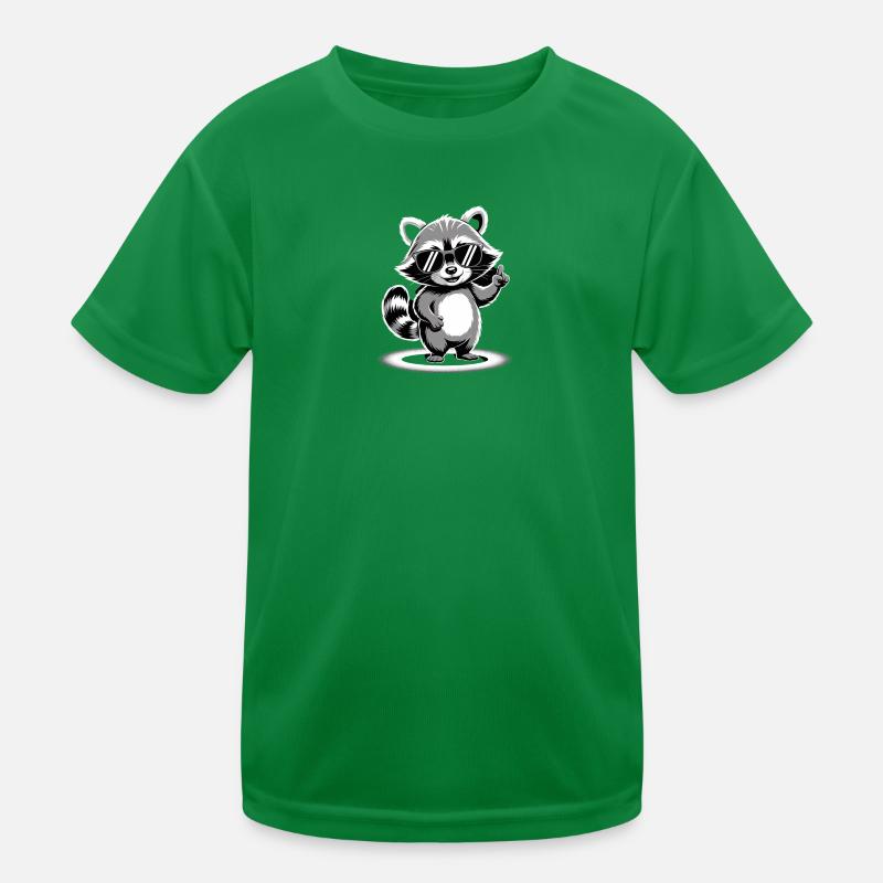 Waschbär mit Sonnenbrille Kinder Funktions-T-Shirt