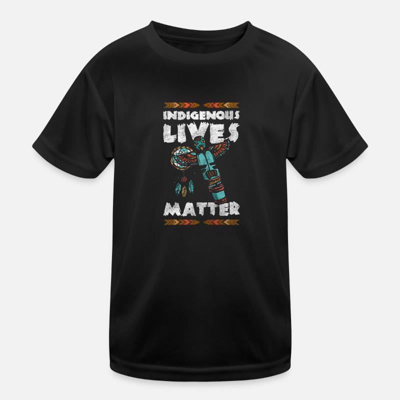 Native American Feather Headdress Symbols Kids Functional T-Shirt
