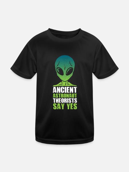 Ancient Astronaut Theorists Gift for - Kids Functional T-Shirt - black - Front