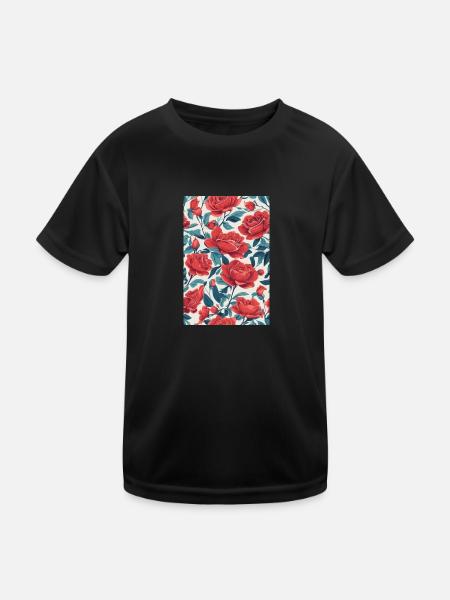 Rote Rosen - Kinder Funktions-T-Shirt - Schwarz - Vorne