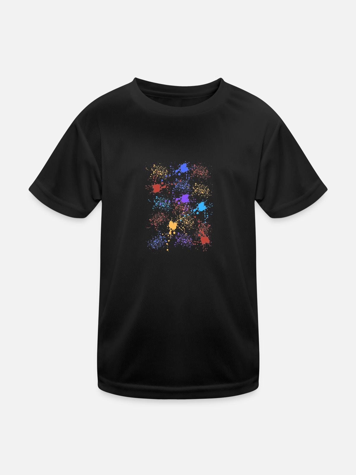 Farbige Farbe - Kinder Funktions-T-Shirt - Schwarz - Vorne