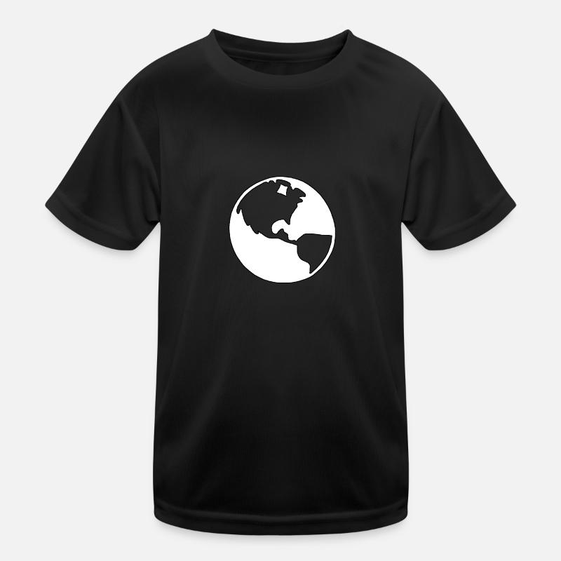 Earth Globe Silhouette Kids Functional T-Shirt