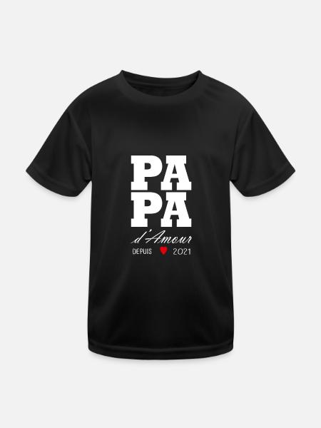 Daddy of love since 2021 - Kids Functional T-Shirt - black - Front