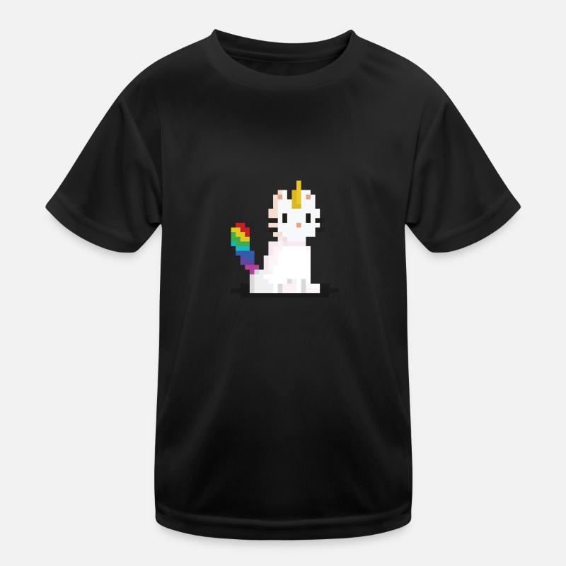 Chat licorne Pixel T-shirt sport Enfant