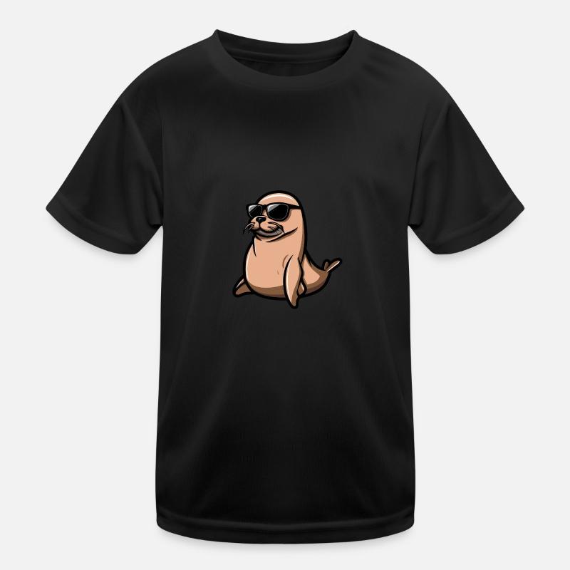 Robbe Cool Tier - Kinder Funktions-T-Shirt - Schwarz