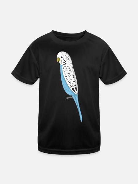 Wellensittich - Kinder Funktions-T-Shirt - Schwarz