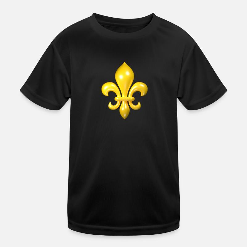Gelbe Fleur de Lys Kinder Funktions-T-Shirt