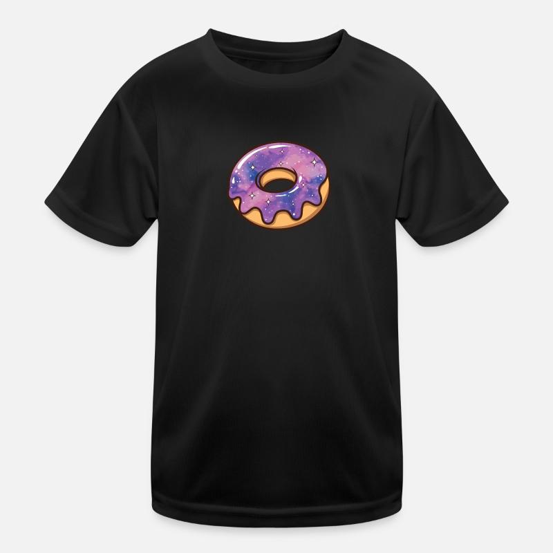 Kosmische Galaxie Donut - Kinder Funktions-T-Shirt - Schwarz