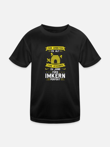Imker Bienen Biene Geschenk - Kinder Funktions-T-Shirt - Schwarz - Vorne