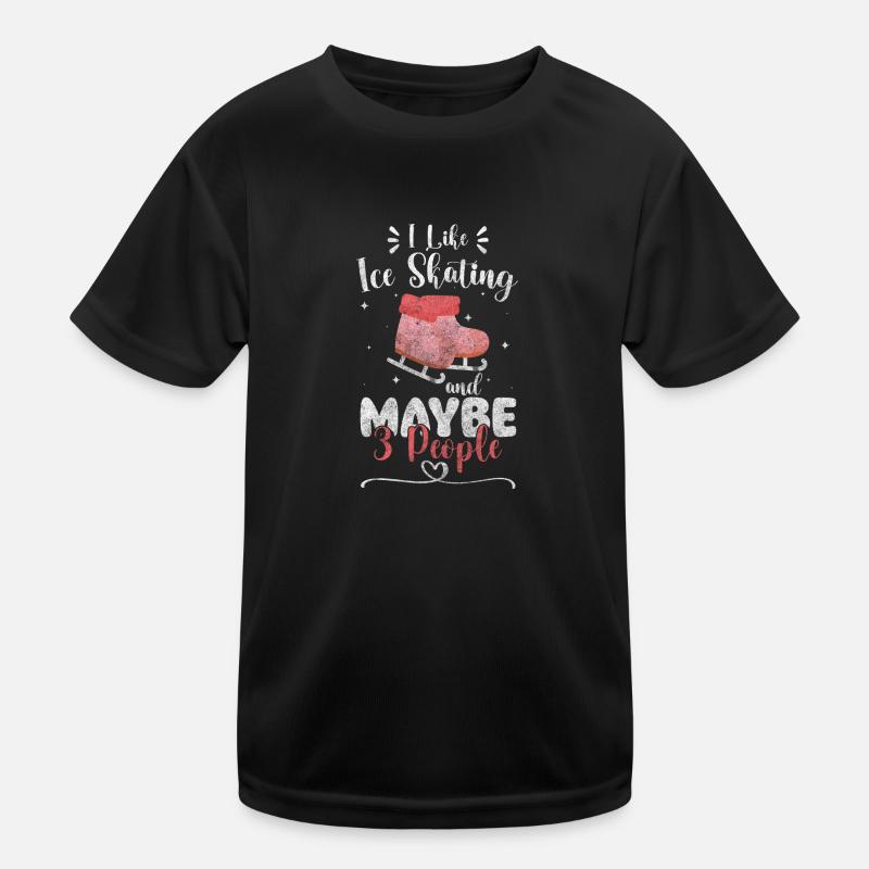Eislaufen Eisbahn Eisschnelllauf Kinder Funktions-T-Shirt