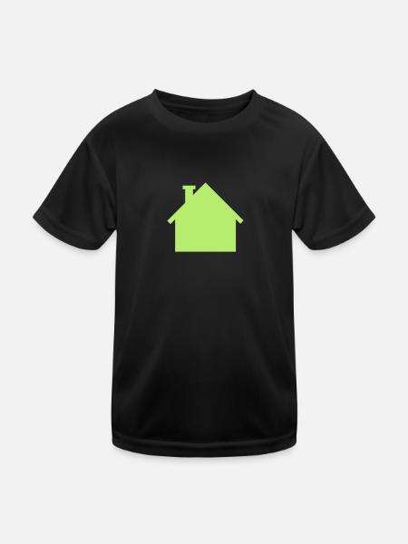 Haus - Kinder Funktions-T-Shirt - Schwarz - Vorne