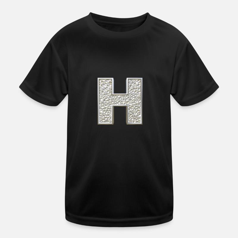 H, letter, letter H, initial, initial H, monogram, Kids Functional T-Shirt