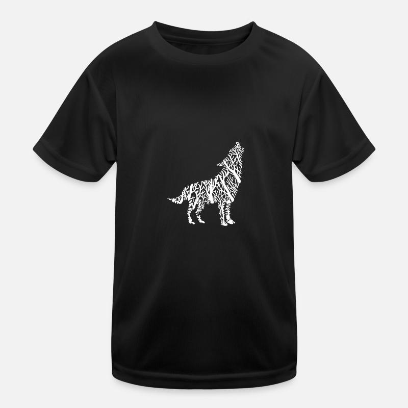 Wolf Bäume Heulen Kinder Funktions-T-Shirt