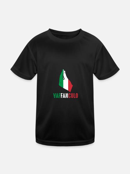 Italy Italian Vaffanculo - Kids Functional T-Shirt - black - Front