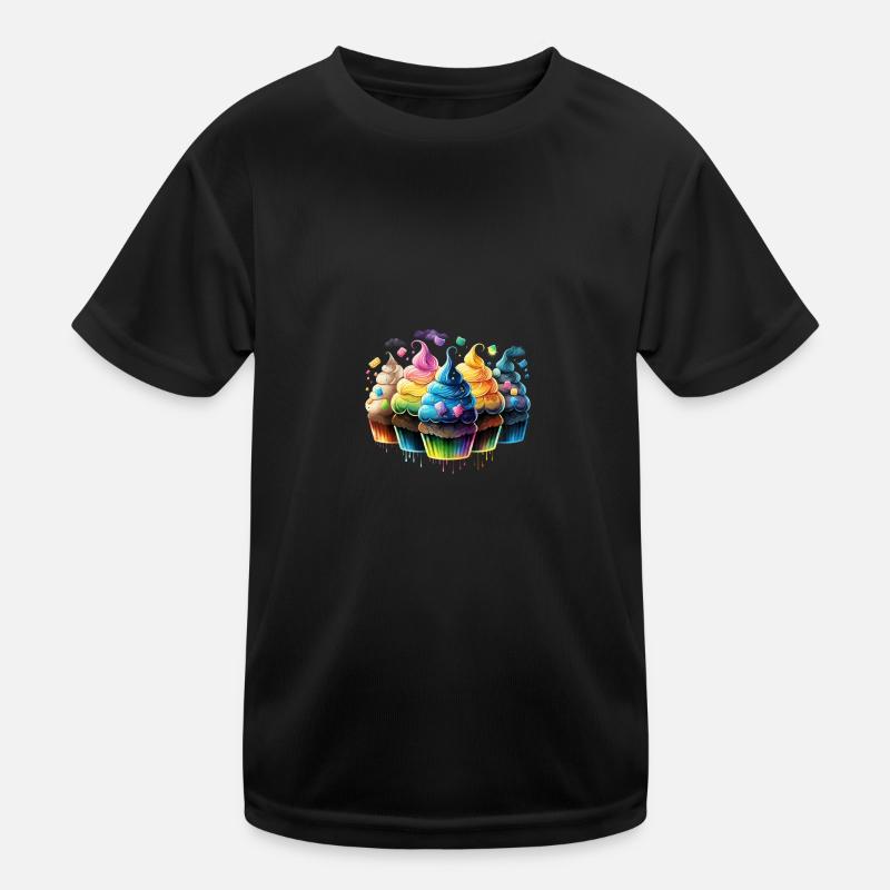 CUPCAKES - Kinder Funktions-T-Shirt - Schwarz