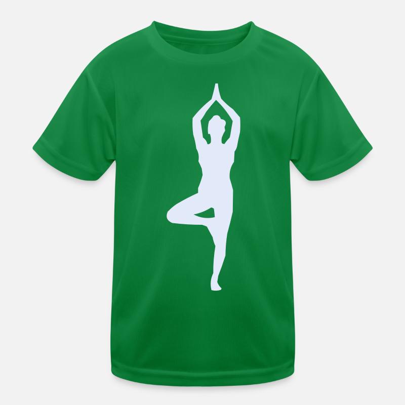 Yogastellung Baum-Pose Silhouette Kinder Funktions-T-Shirt