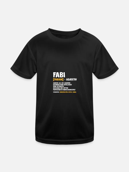 Fabian - Kinder Funktions-T-Shirt - Schwarz - Vorne