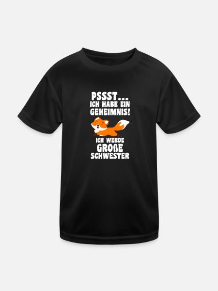 Schwestern Fuchs grosse Schwester Fuchs Geschenk - Kinder Funktions-T-Shirt - Schwarz - Vorne