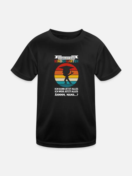 Kindergarten Anfang Kita-Kind Geschenk - Kinder Funktions-T-Shirt - Schwarz - Vorne