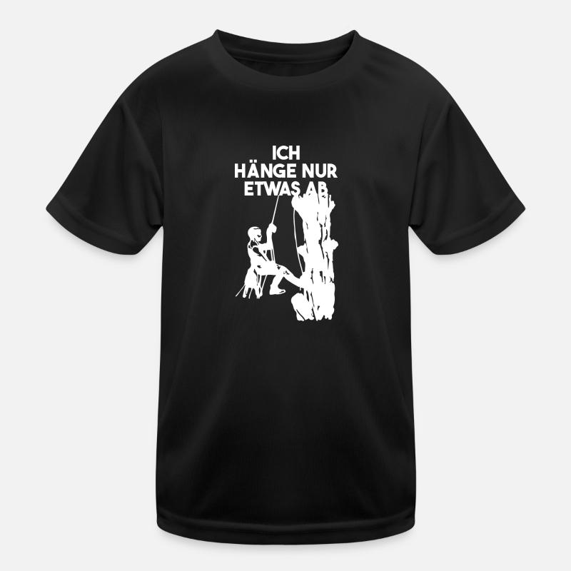 Baumklettern Arborist Arboristen Geschenk - Kinder Funktions-T-Shirt - Schwarz