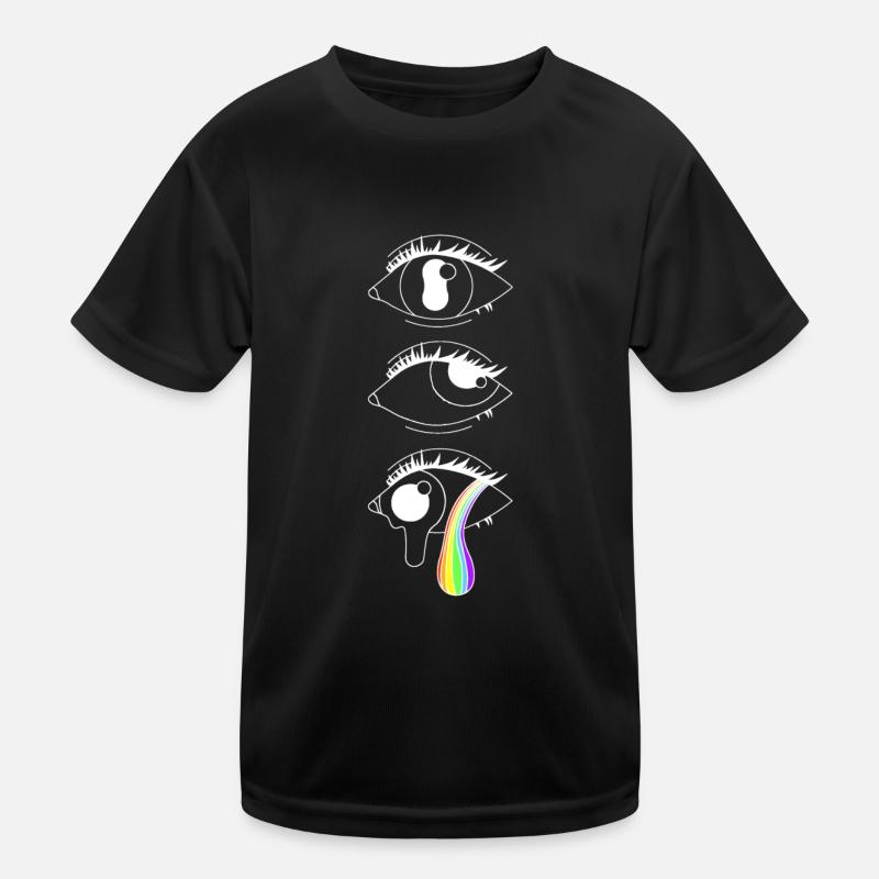 Des yeux psychédéliques avec arc-en-ciel, accroche-regard T-shirt sport Enfant