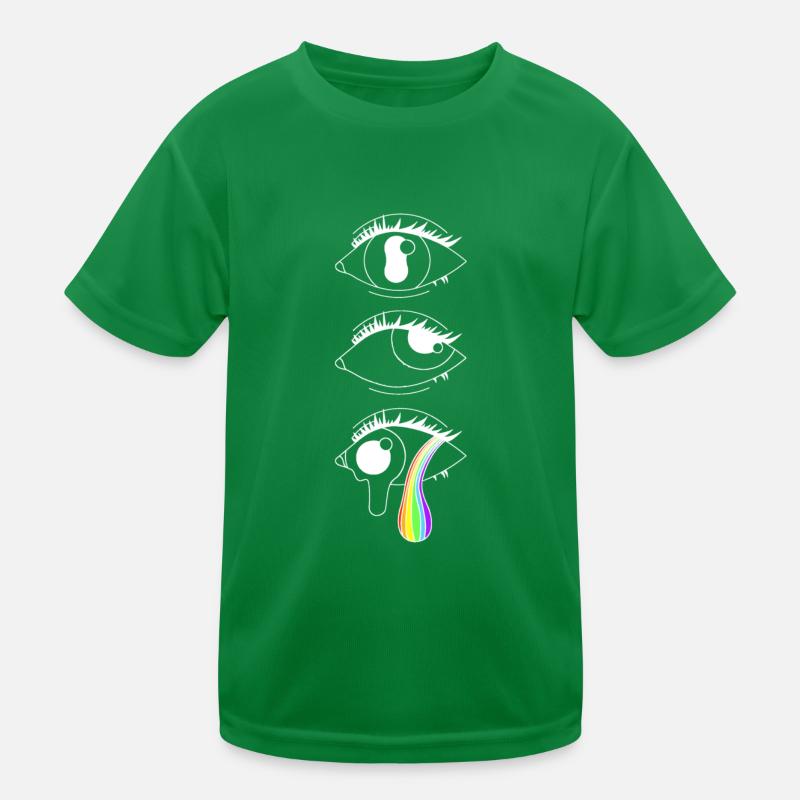 Psychedelische Augen mit Regenbogen, Eyecatcher Kinder Funktions-T-Shirt