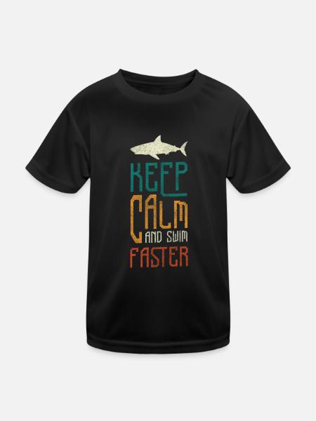 Weißer Hai Meer Angler Zähne - Kinder Funktions-T-Shirt - Schwarz - Vorne