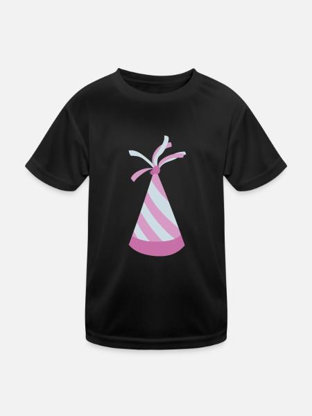 Party Hut - Kinder Funktions-T-Shirt - Schwarz - Vorne