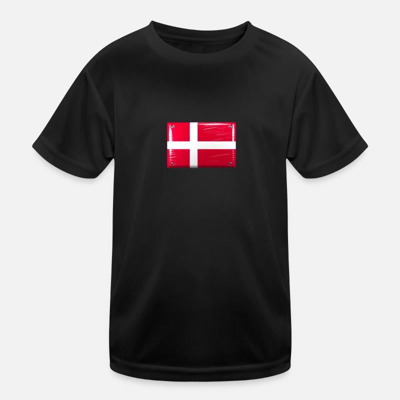 Denmark Flag Flag Dannebrog Tin Sign Look Kids Functional T-Shirt