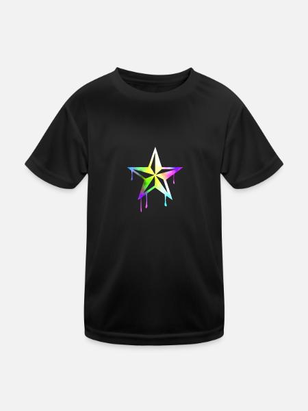 nautic_star_watercolor - Kids Functional T-Shirt - black - Front