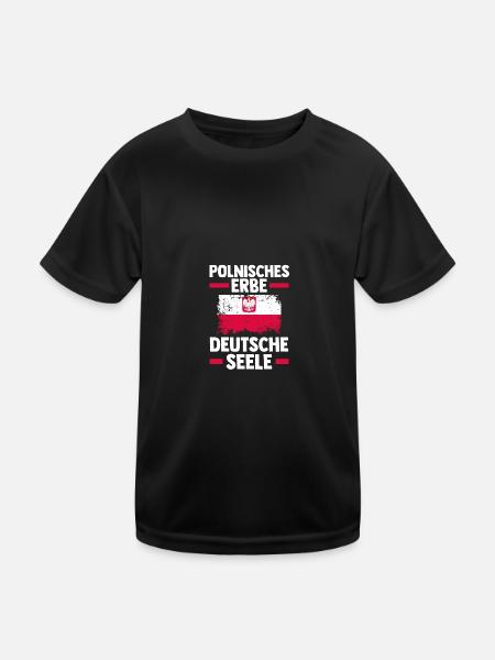 Pole Polish German Poland - Kids Functional T-Shirt - black - Front