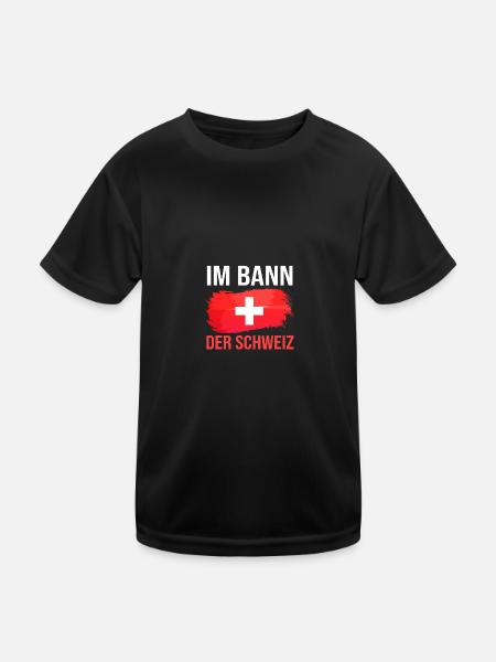 Swiss Switzerland - Kids Functional T-Shirt - black - Front