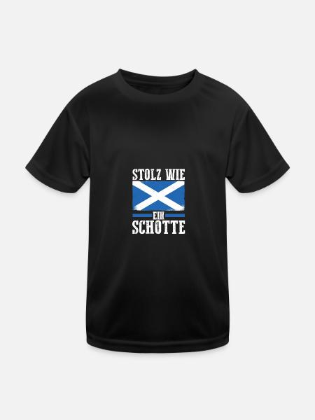 Schotten Schottisch Schottland - Kinder Funktions-T-Shirt - Schwarz - Vorne