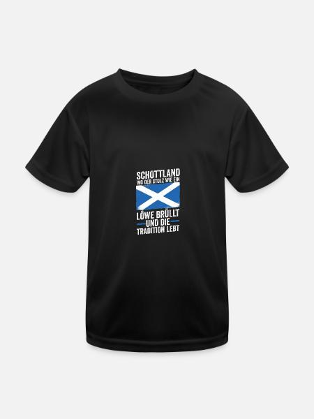 Ecossais Ecosse Ecosse Ecosse - T-shirt sport Enfant - noir - Devant