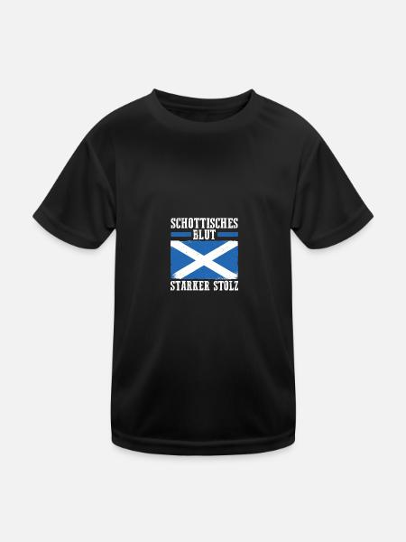 Schotten Schottisch Schottland - Kinder Funktions-T-Shirt - Schwarz - Vorne