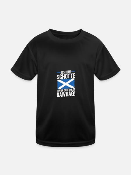 Schotten Schottisch Schottland - Kinder Funktions-T-Shirt - Schwarz - Vorne