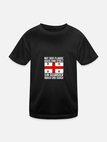 Georgian Georgia - Kids Functional T-Shirt - black - Front