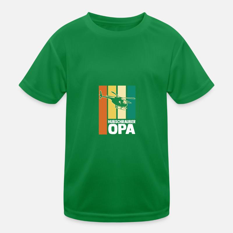 Grandpa Grandfather Pilot Helicopter Helicopter Kids Functional T-Shirt