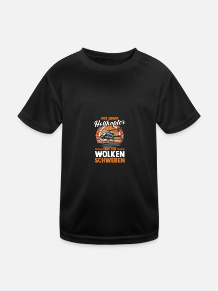 Pilot Helicopter Helicopter - Kids Functional T-Shirt - black - Front