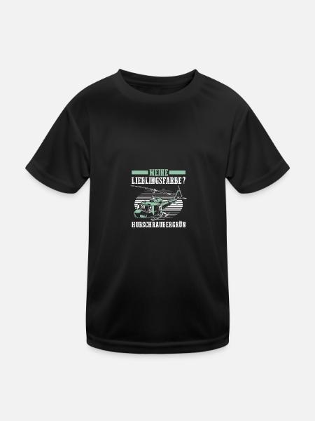 Pilot Helicopter Helicopter - Kids Functional T-Shirt - black - Front
