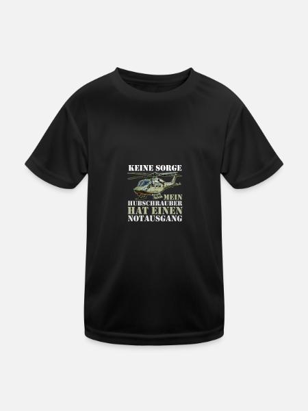 Pilote Hélicoptère Hélicoptère - T-shirt sport Enfant - noir - Devant