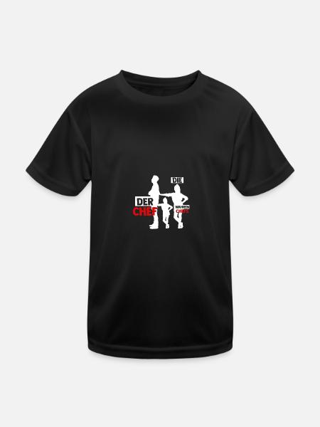 Dad Father Two Children Daughters - Kids Functional T-Shirt - black - Front