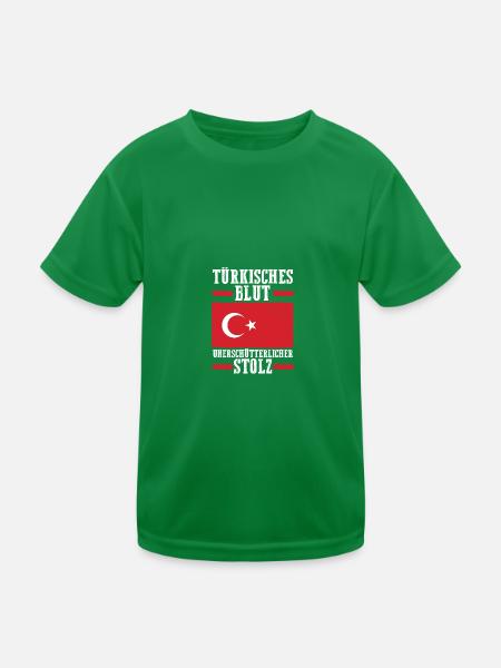 Turks Turkish Turkey - Kids Functional T-Shirt - kelly green - Front