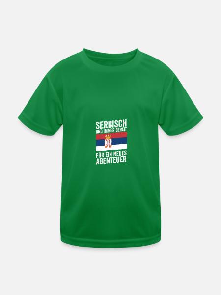 Serbian Serbian Serbia - Kids Functional T-Shirt - kelly green - Front
